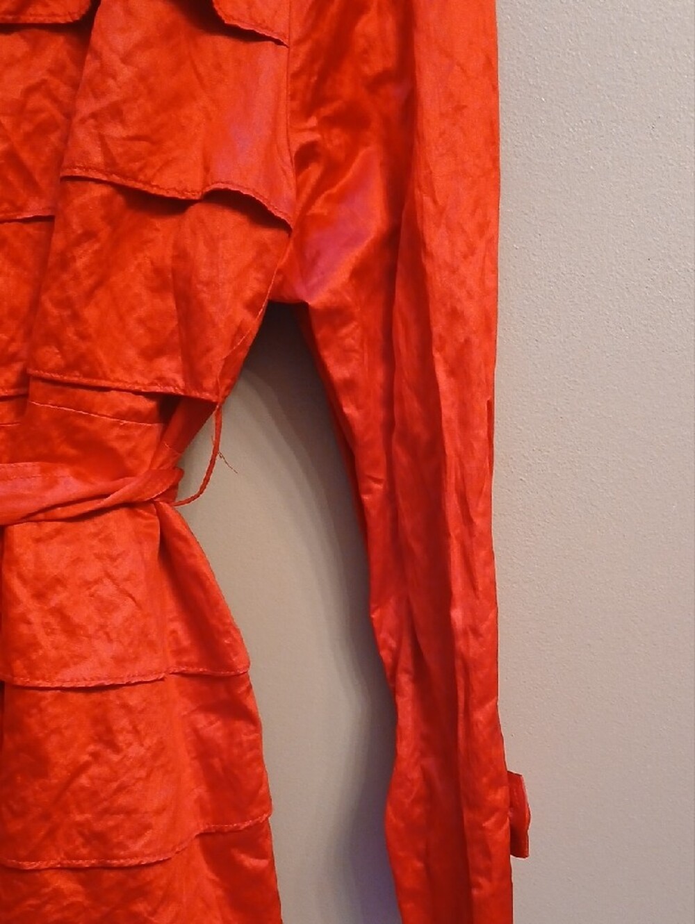 INC International Concepts Bright Red Double-Breasted Trench Coat - Picture 9 of 9